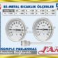 Bi-metal Temperature Gauges Ø 160 mm Back Connection Stainlees